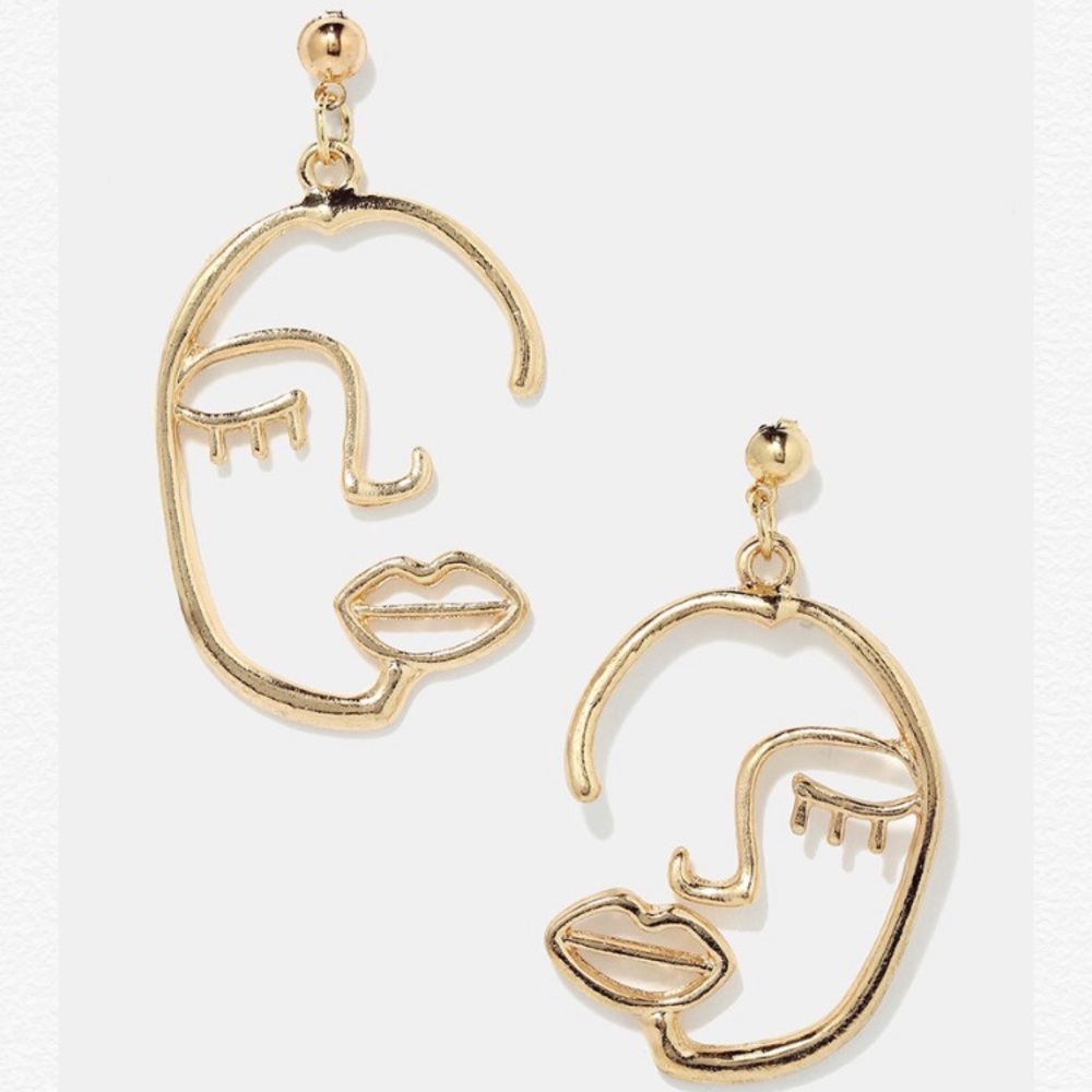 2 FOR $20 Gold face outline earrings